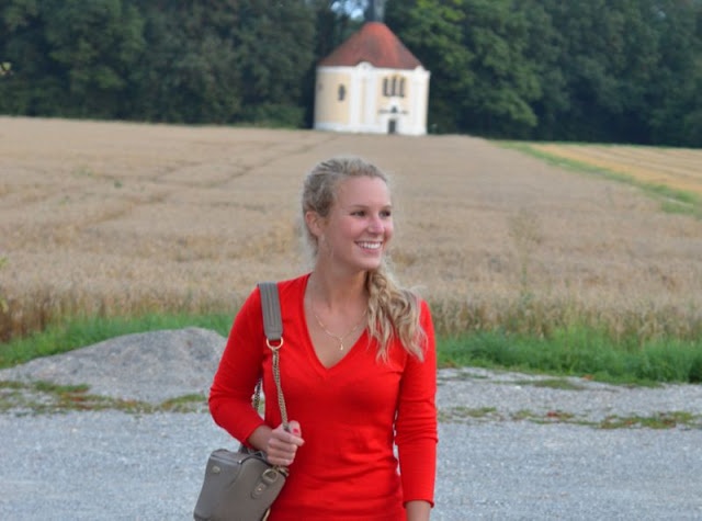 beige-colored and red