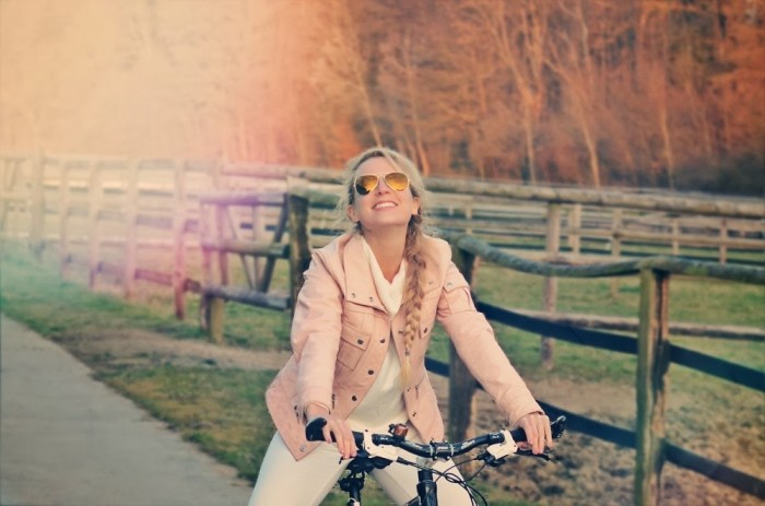 bike ride at sundown