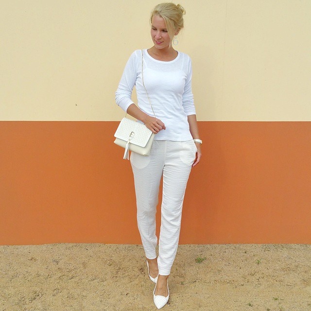 all about white - evening look! // mein gestriger Sommerlook fürs abendliche Weinfest :-) all white look