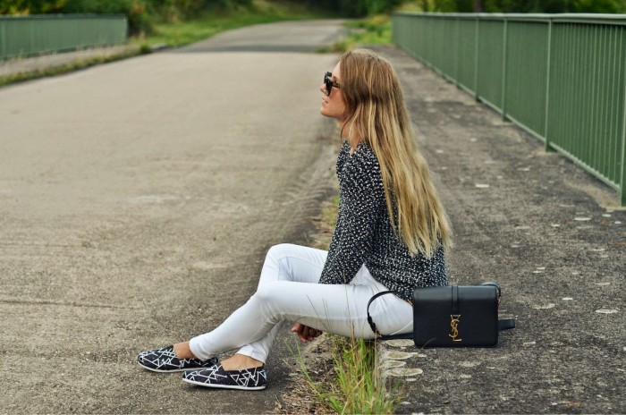 saint laurent monogramme universite outfit: from where I sit / black & white