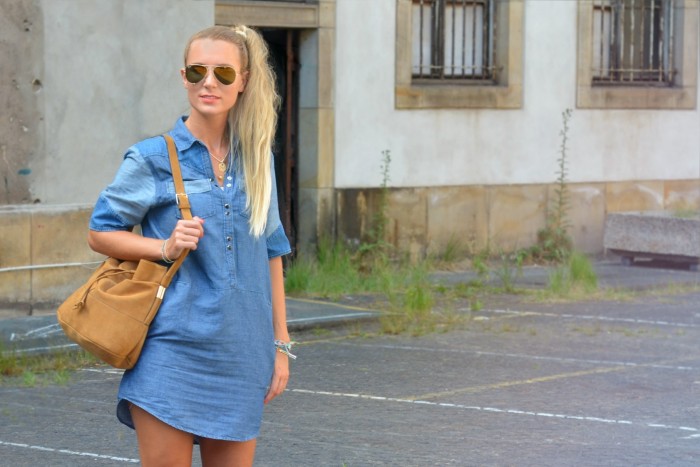 outfit: holiday denim dress