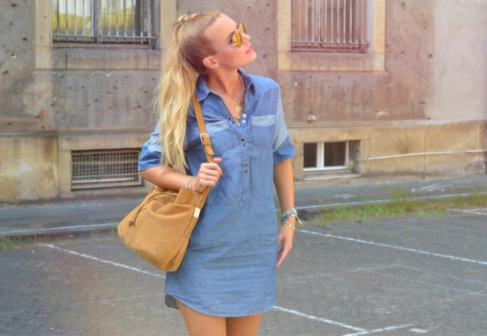 outfit: holiday denim dress