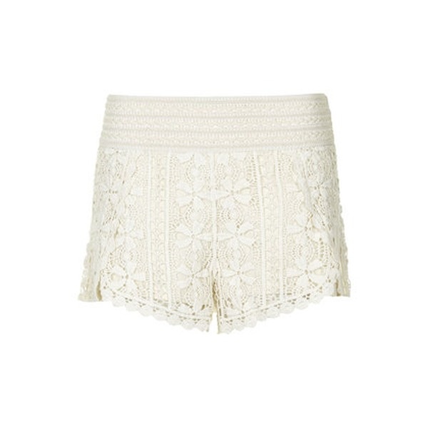 lace shorts white