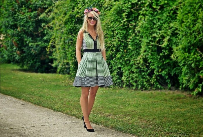 tweed mix dress for summer